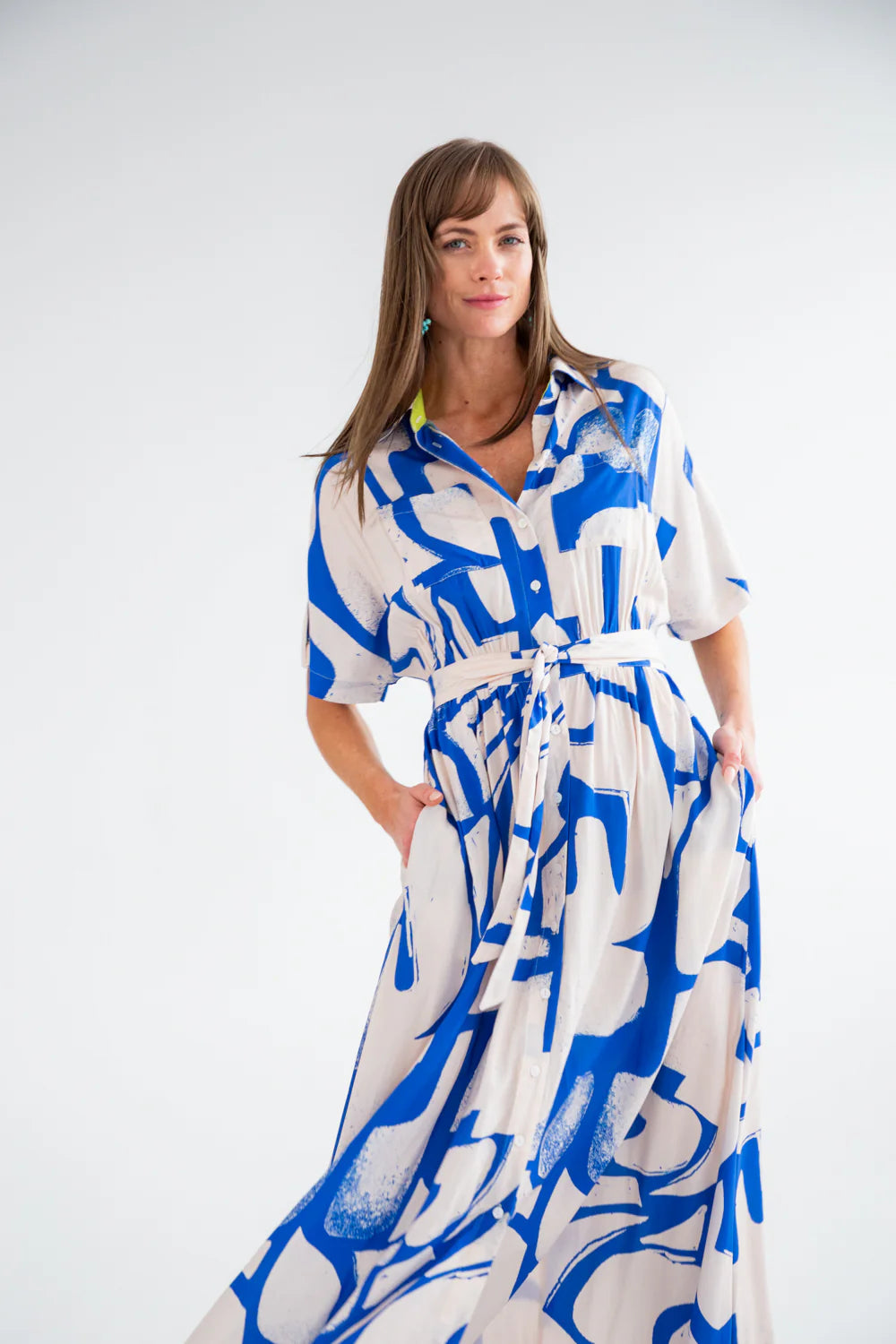 Kate Dress Blue Print