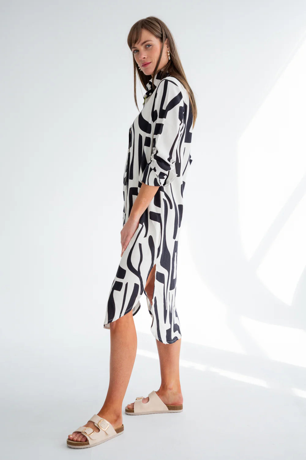 Evie Dress Black Abstract