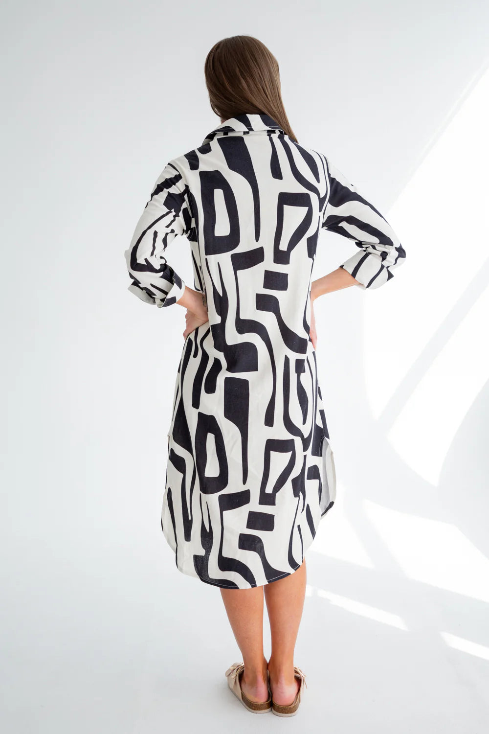 Evie Dress Black Abstract