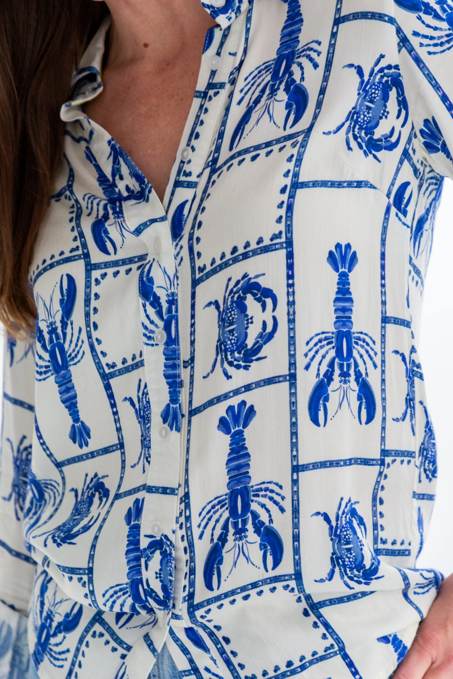 Boyfriend Shirt Crayfish Print