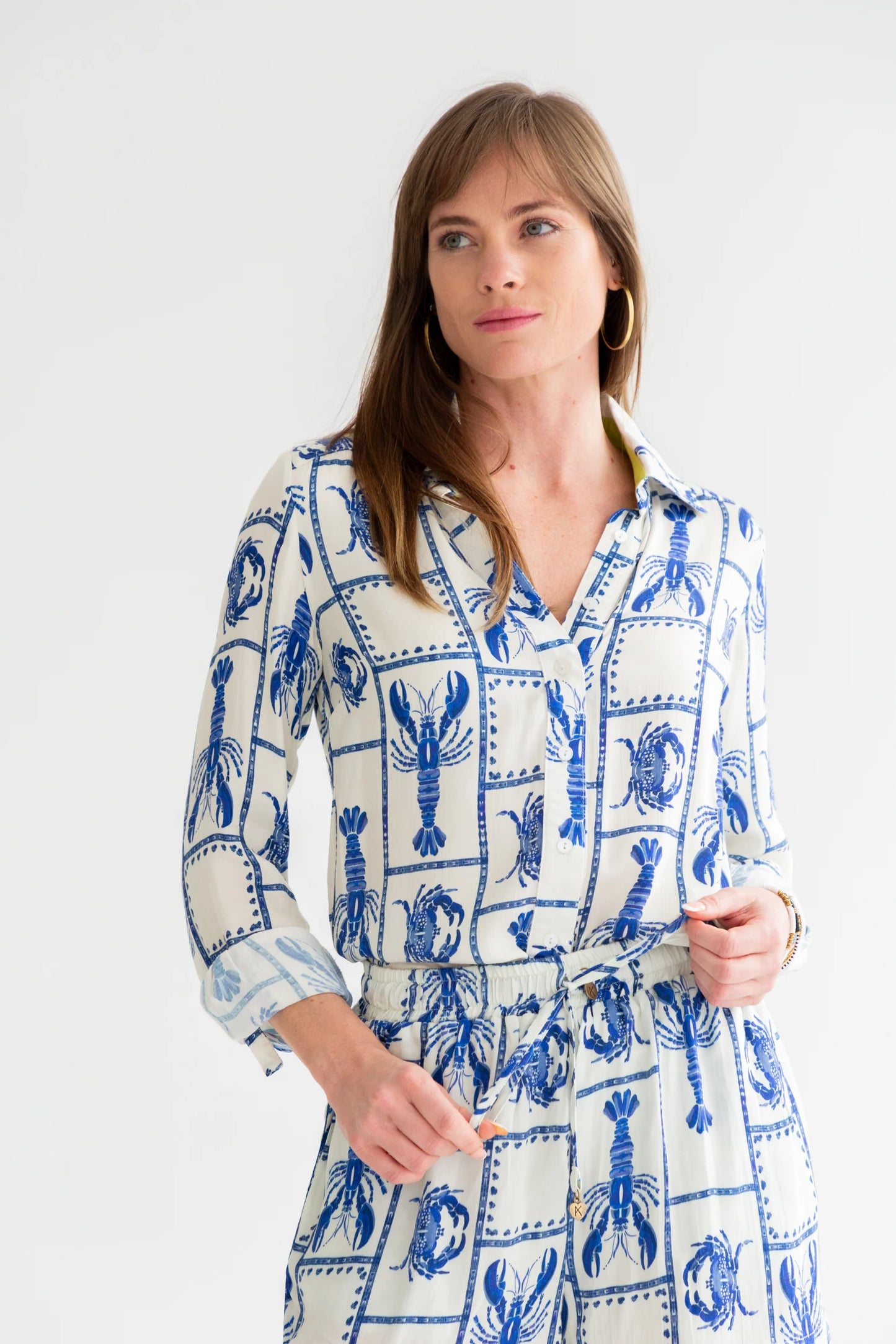 Boyfriend Shirt Crayfish Print