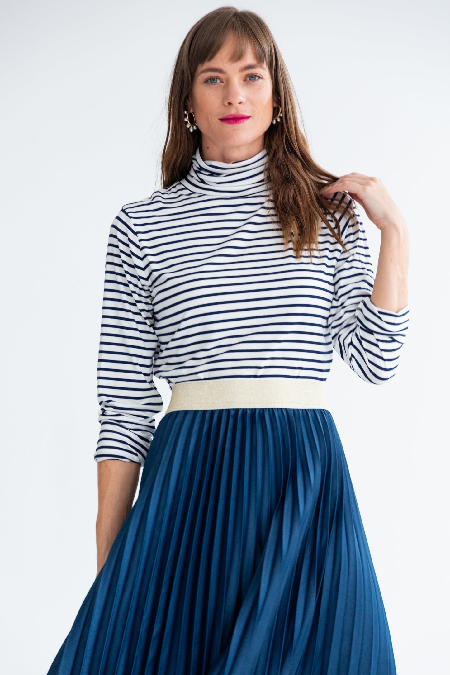 Poloneck Top Stripe