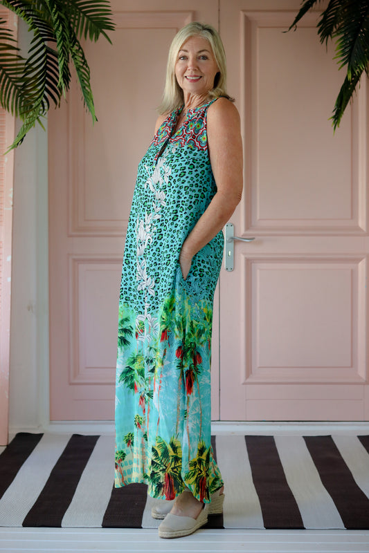 Racer Back Dress Jungle Greens