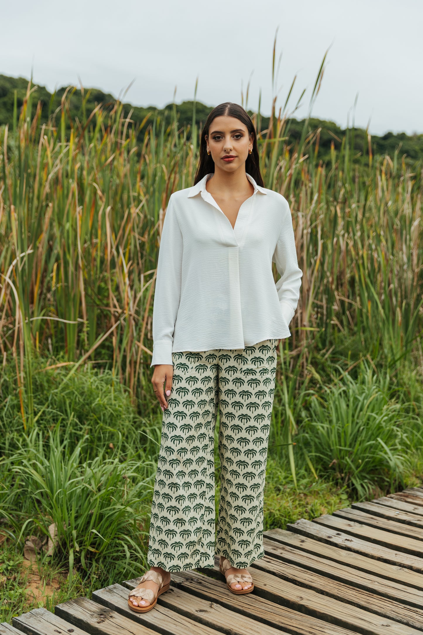 Flat Front Pants Palmscape