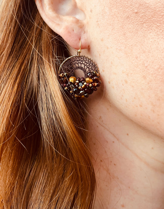 Dandelion Crochet Earrings Small