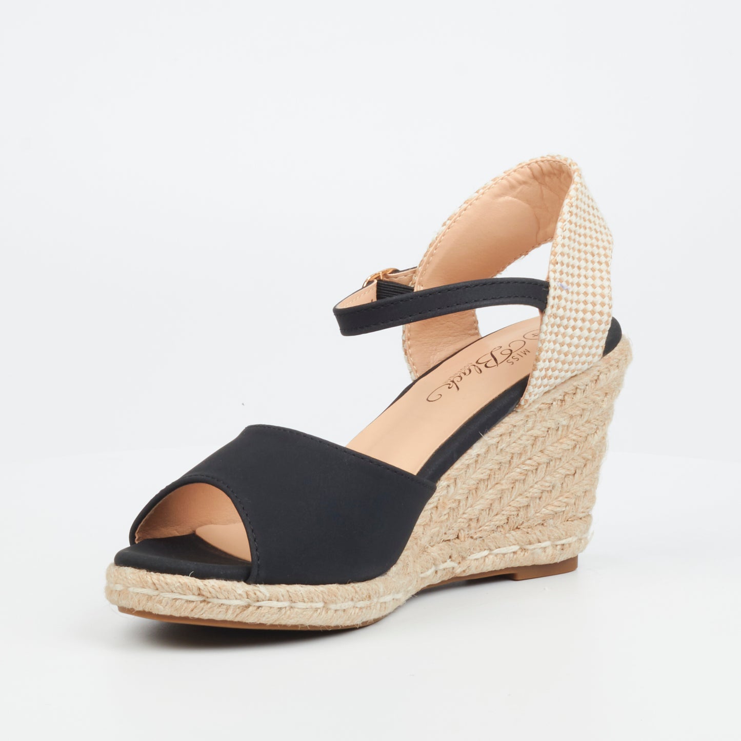 Jojo Espadrille Wedge Heel Black