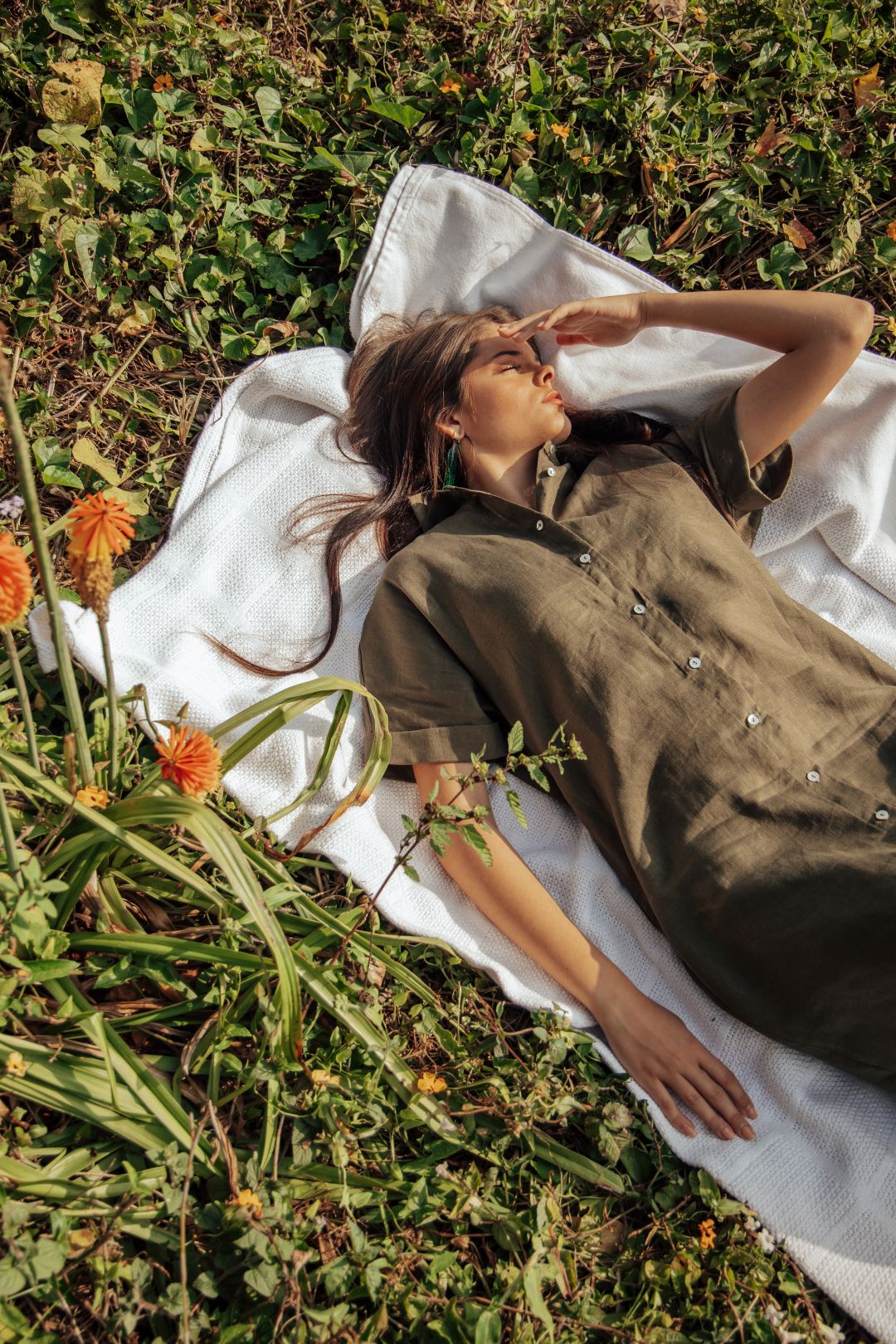 Safari Dress Olive Linen