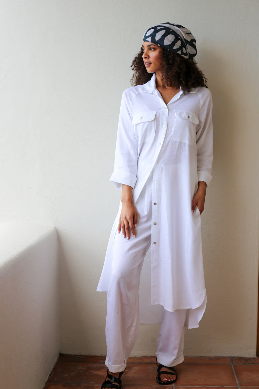 Raji Shirt Dress White