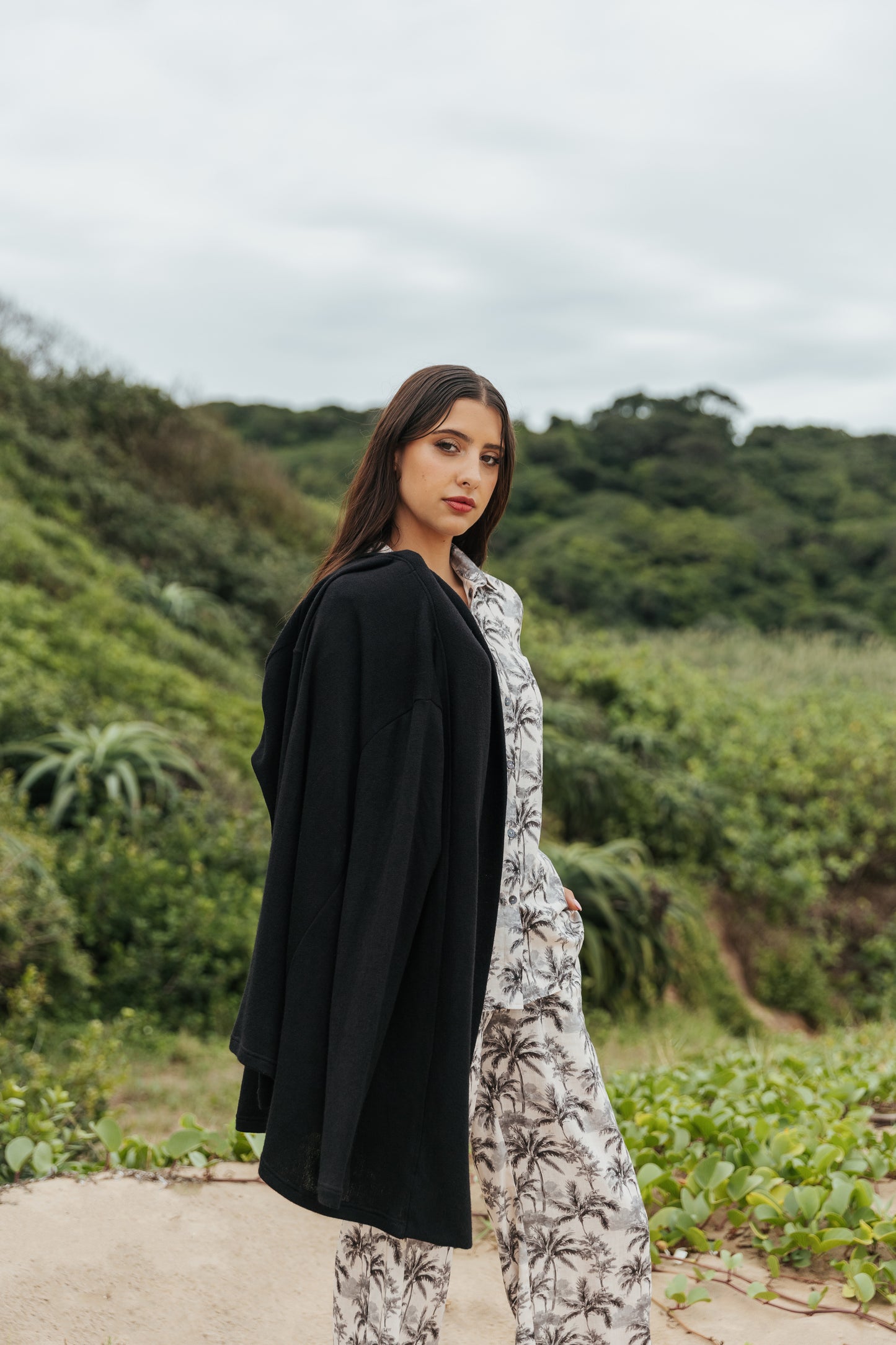 Roll Collar Jacket Black