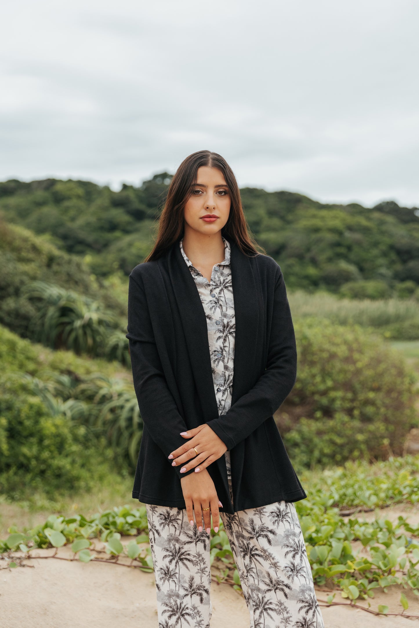 Roll Collar Jacket Black