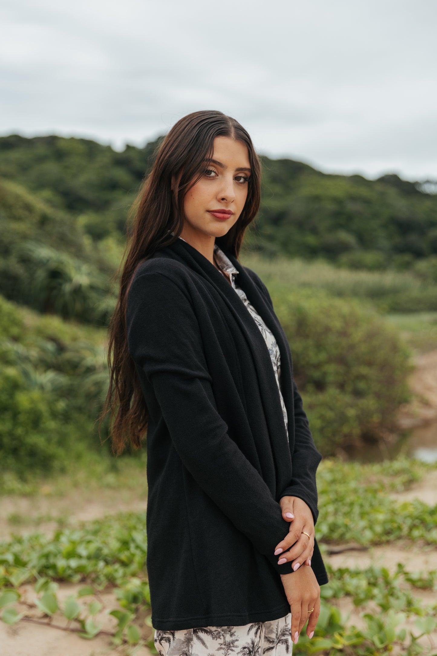 Roll Collar Jacket Black