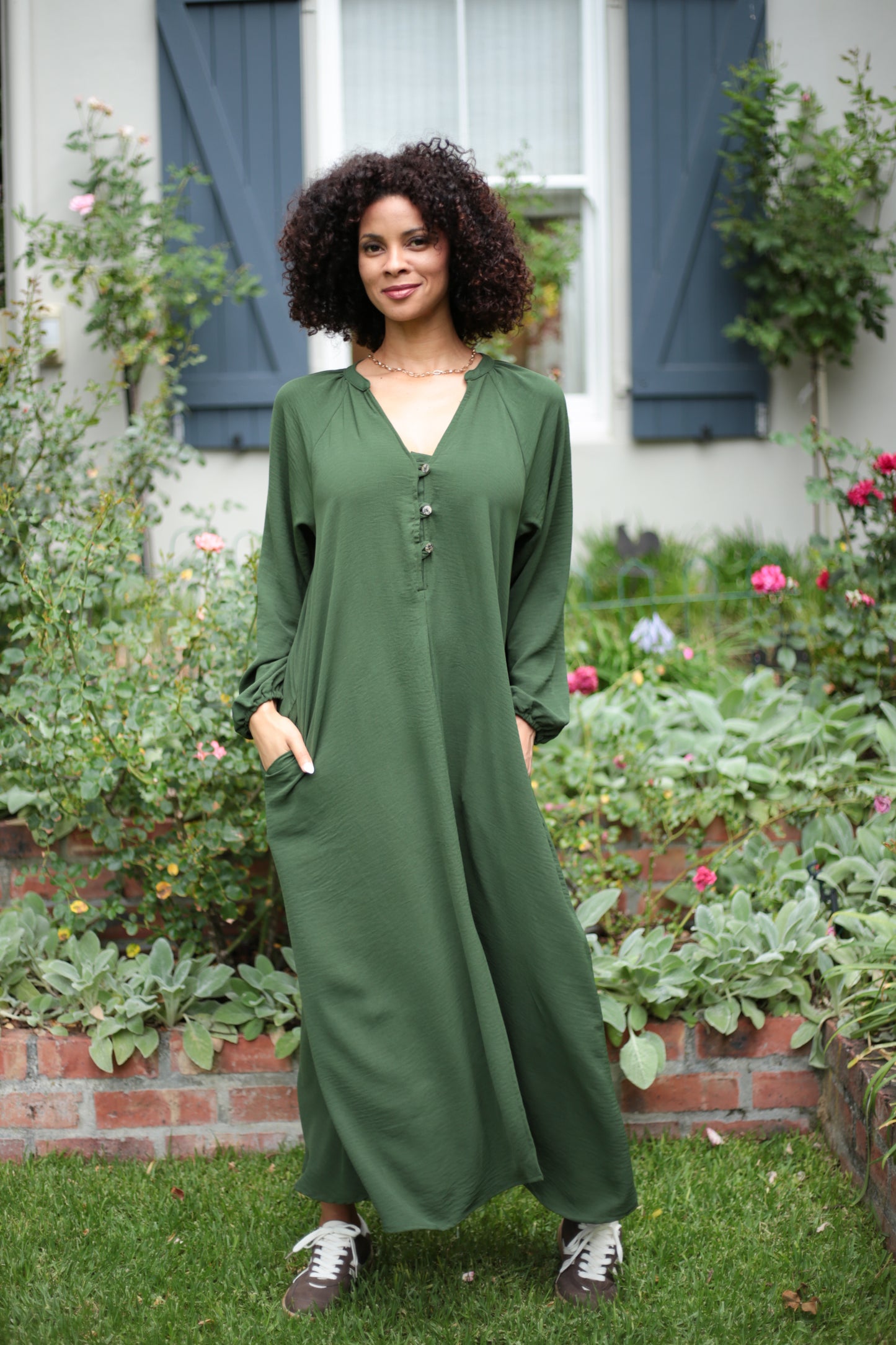 Spritzer Dress Deep Green