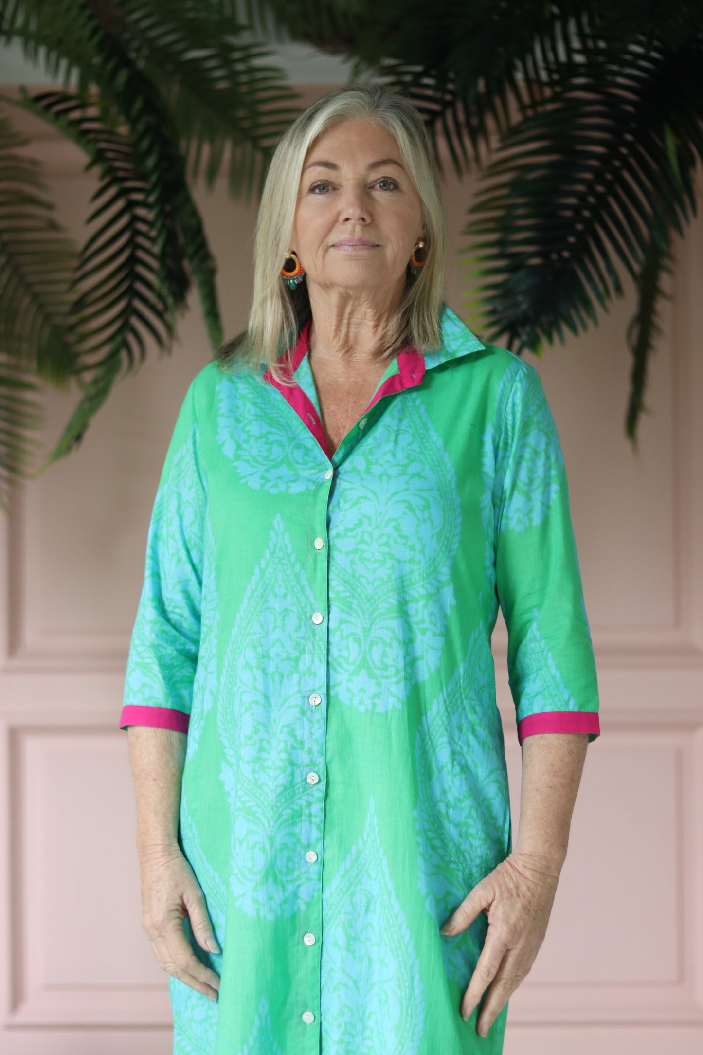 Alley Shirt Dress Green & Turquoise