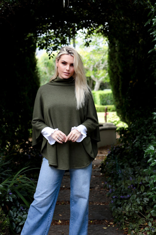 Classic Poncho Olive