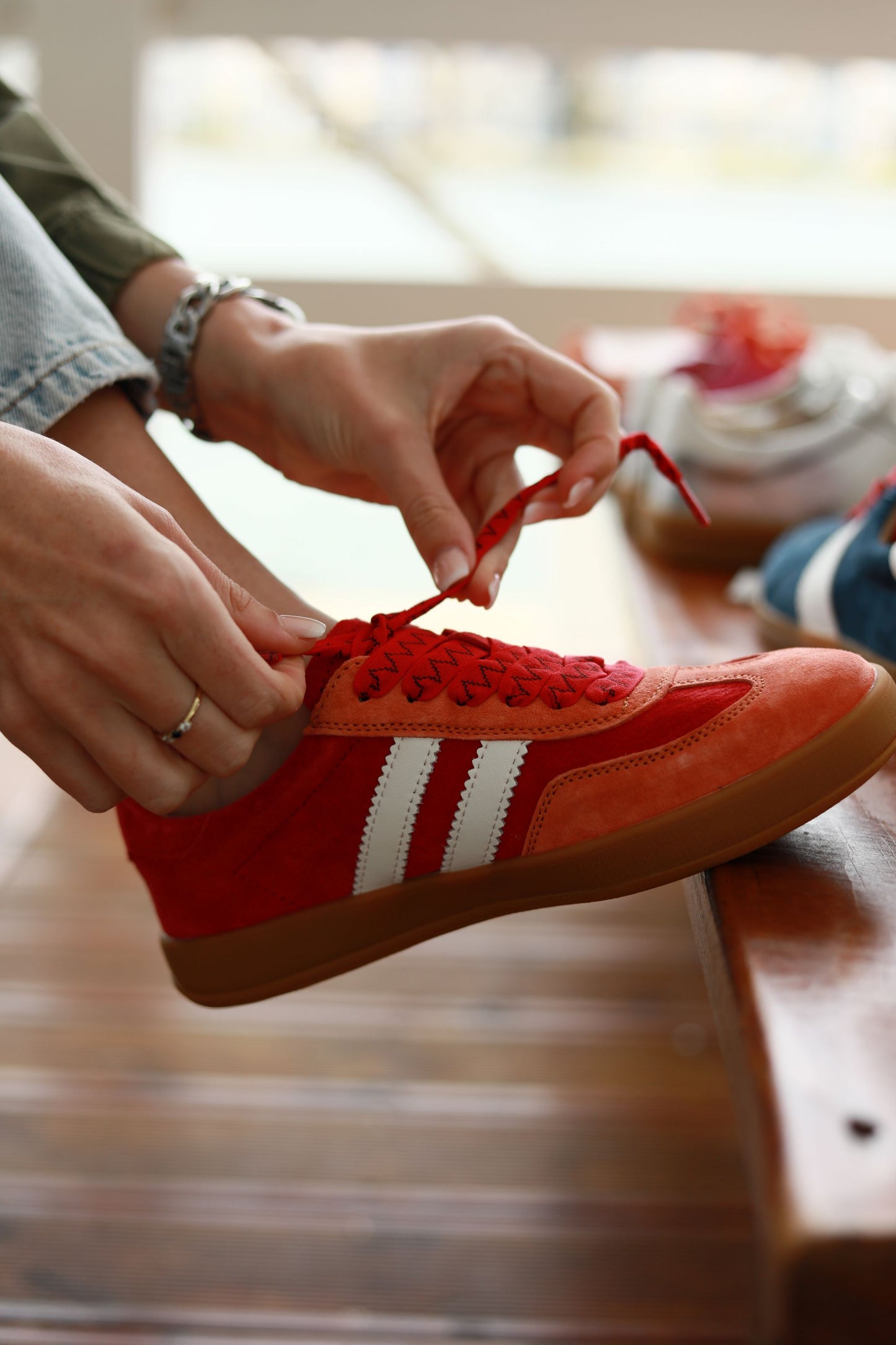 Shiloh Sneaker Red, Orange & White