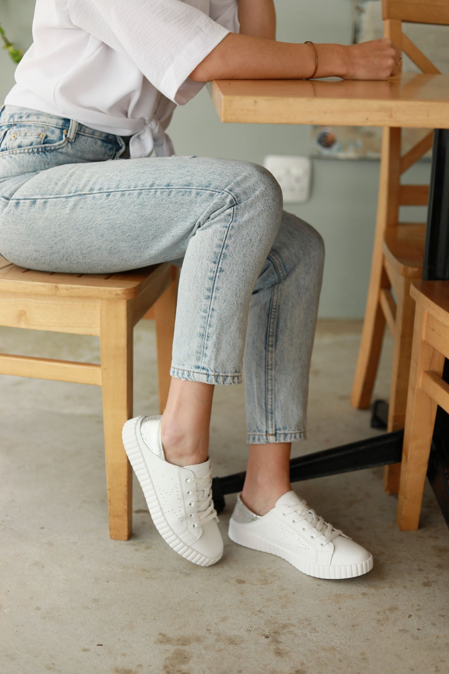 Valentina Sneaker White & Silver Specs