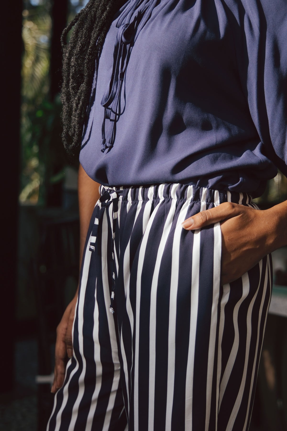 Resort Pants Navy Stripe