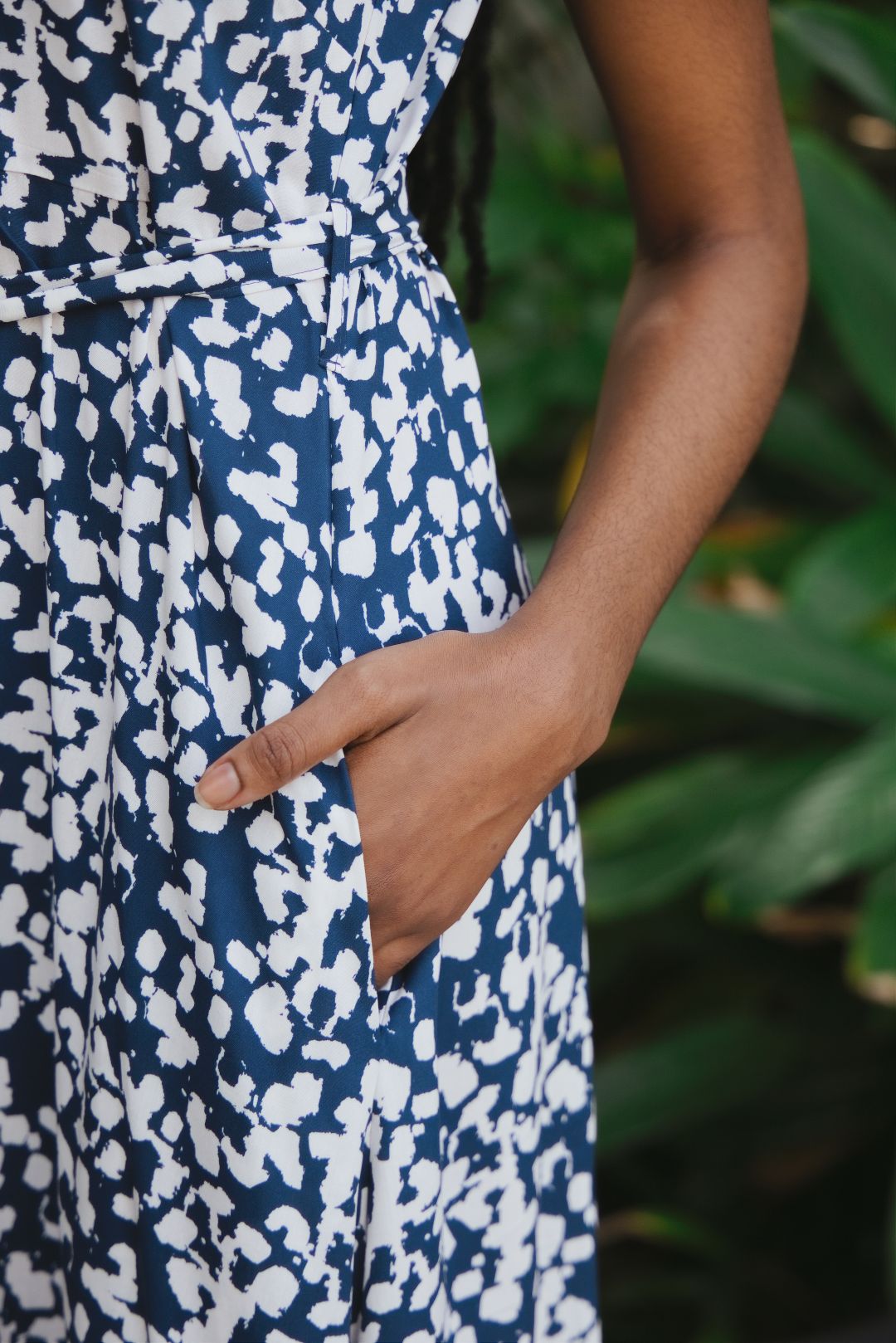 Sofia Dress Navy Splotch