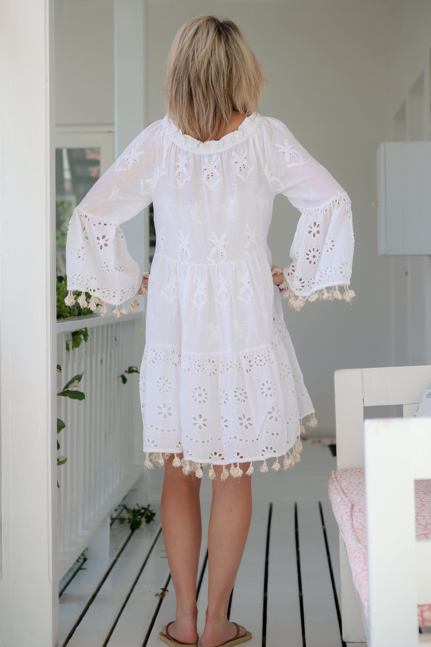 Ibiza Anglaise Dress White