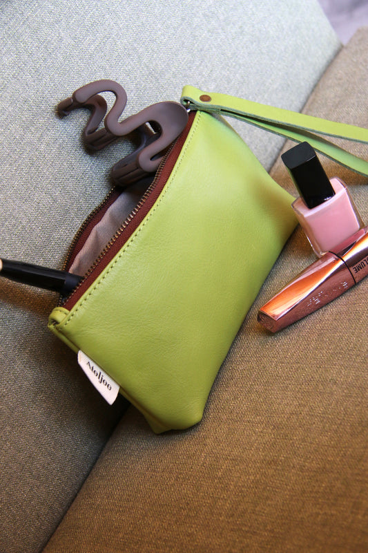 Mini Leather Pouch Lumo Lime