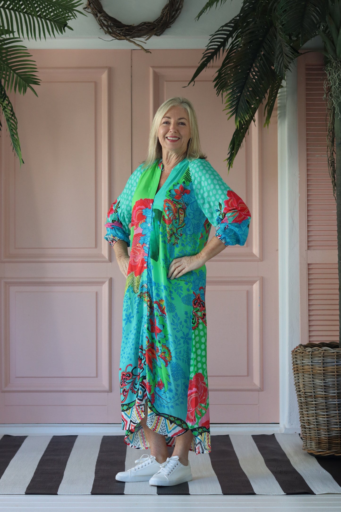 Arlene Dress Blue Green Boho