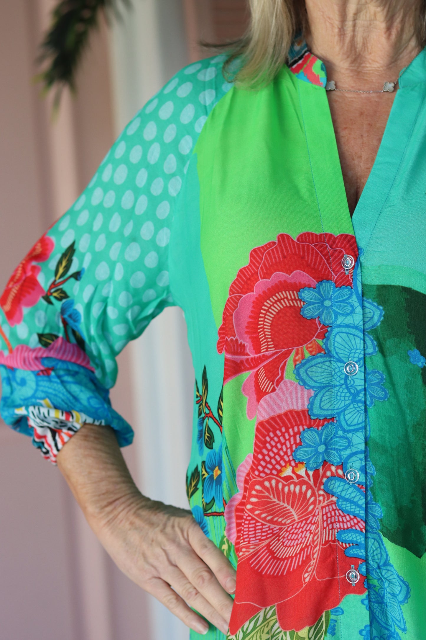 Arlene Dress Blue Green Boho