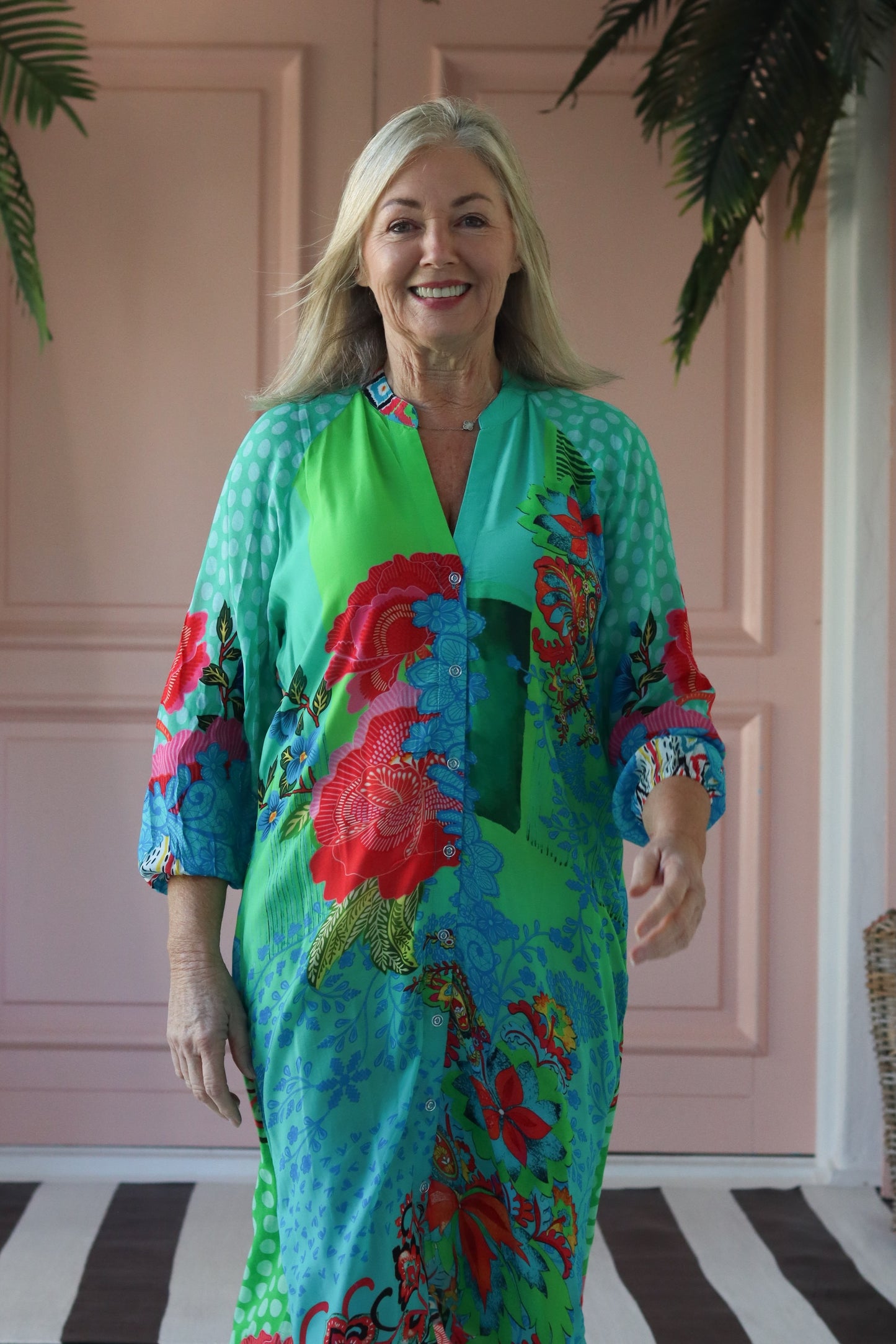 Arlene Dress Blue Green Boho