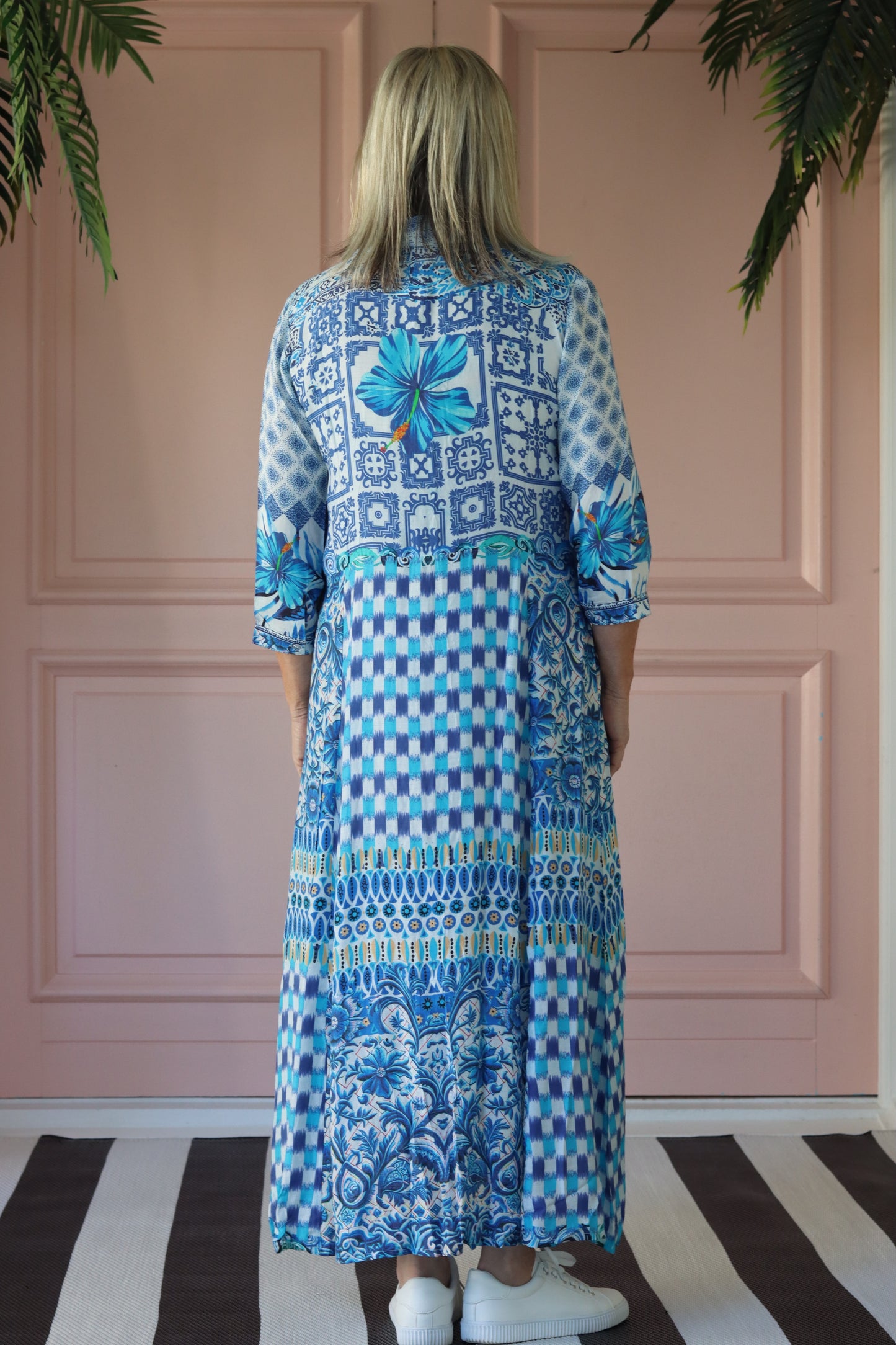 Gina Shirt Dress Mediterranean