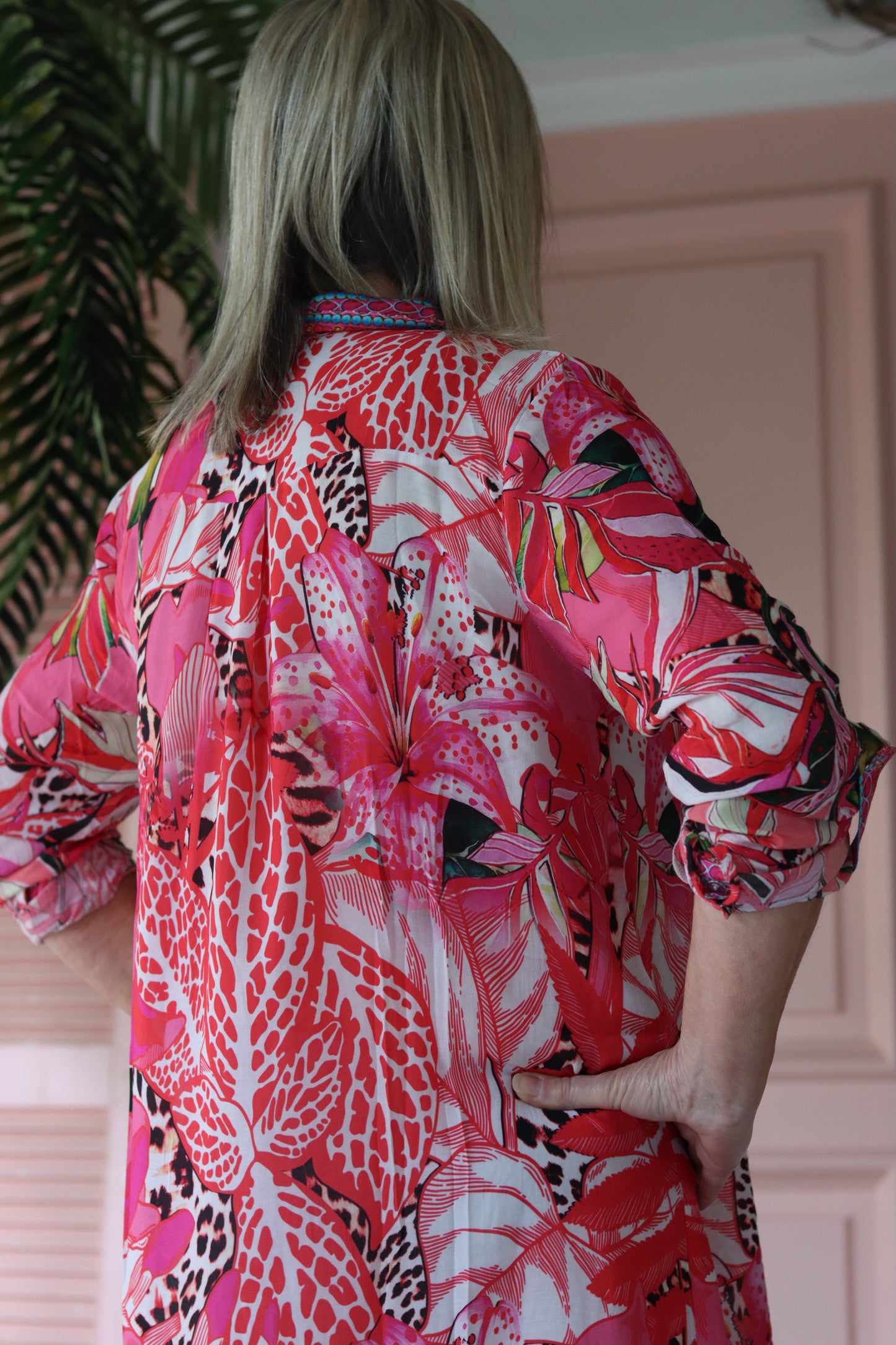 Maddison Dress Cerise Jungle