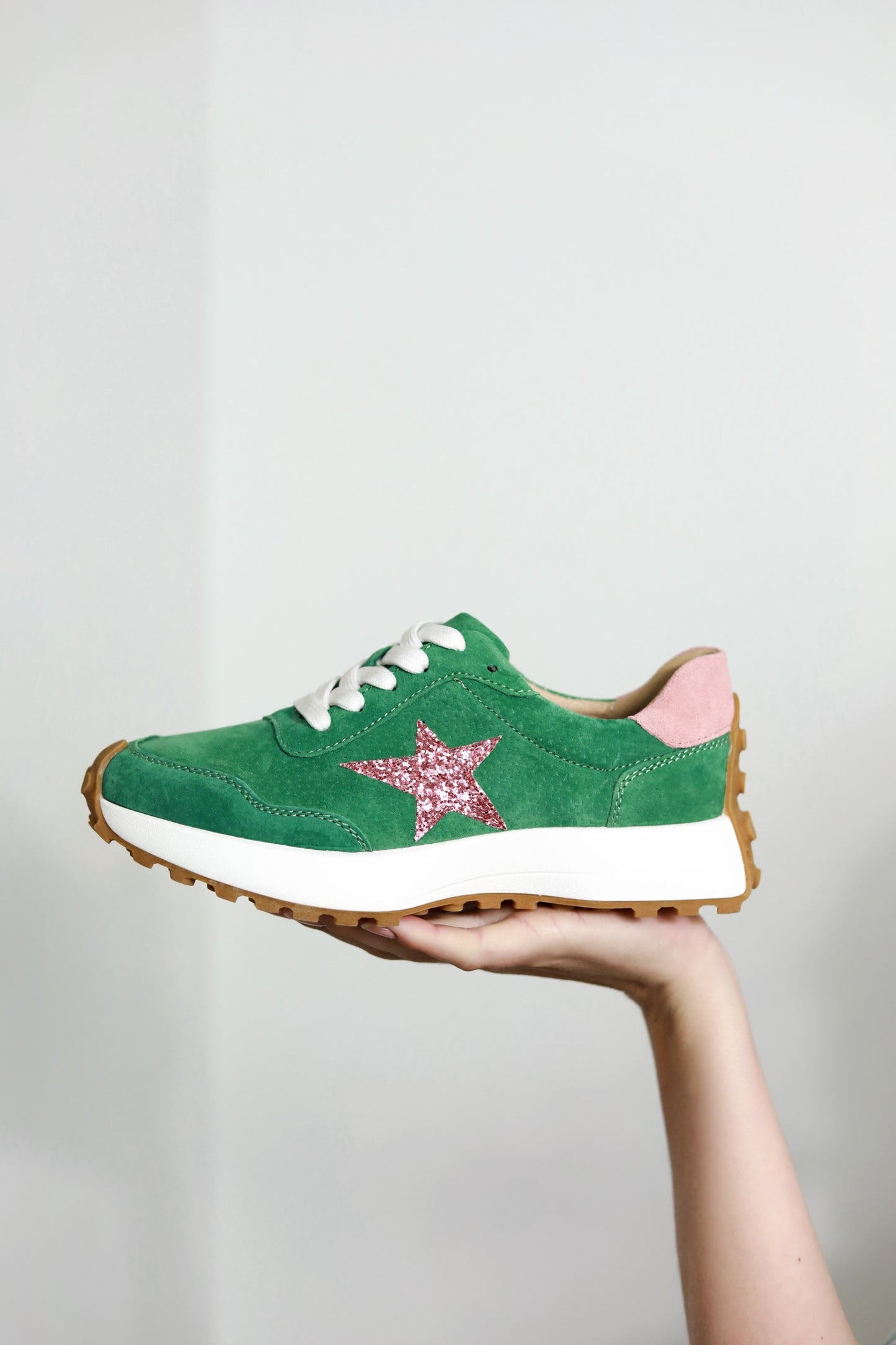 Hunter Sneaker Green & Pink