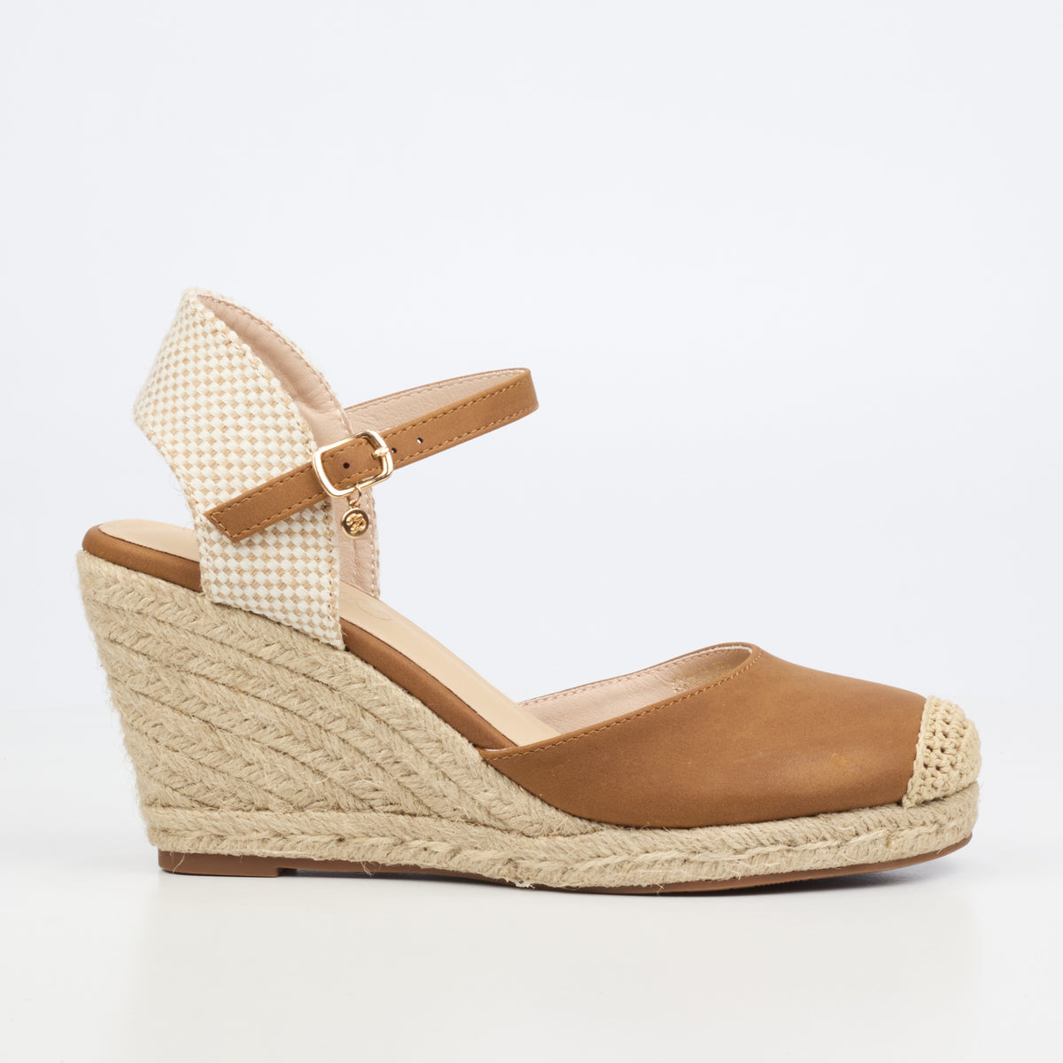 Jojo Espadrille Closed Toe Wedge Tan