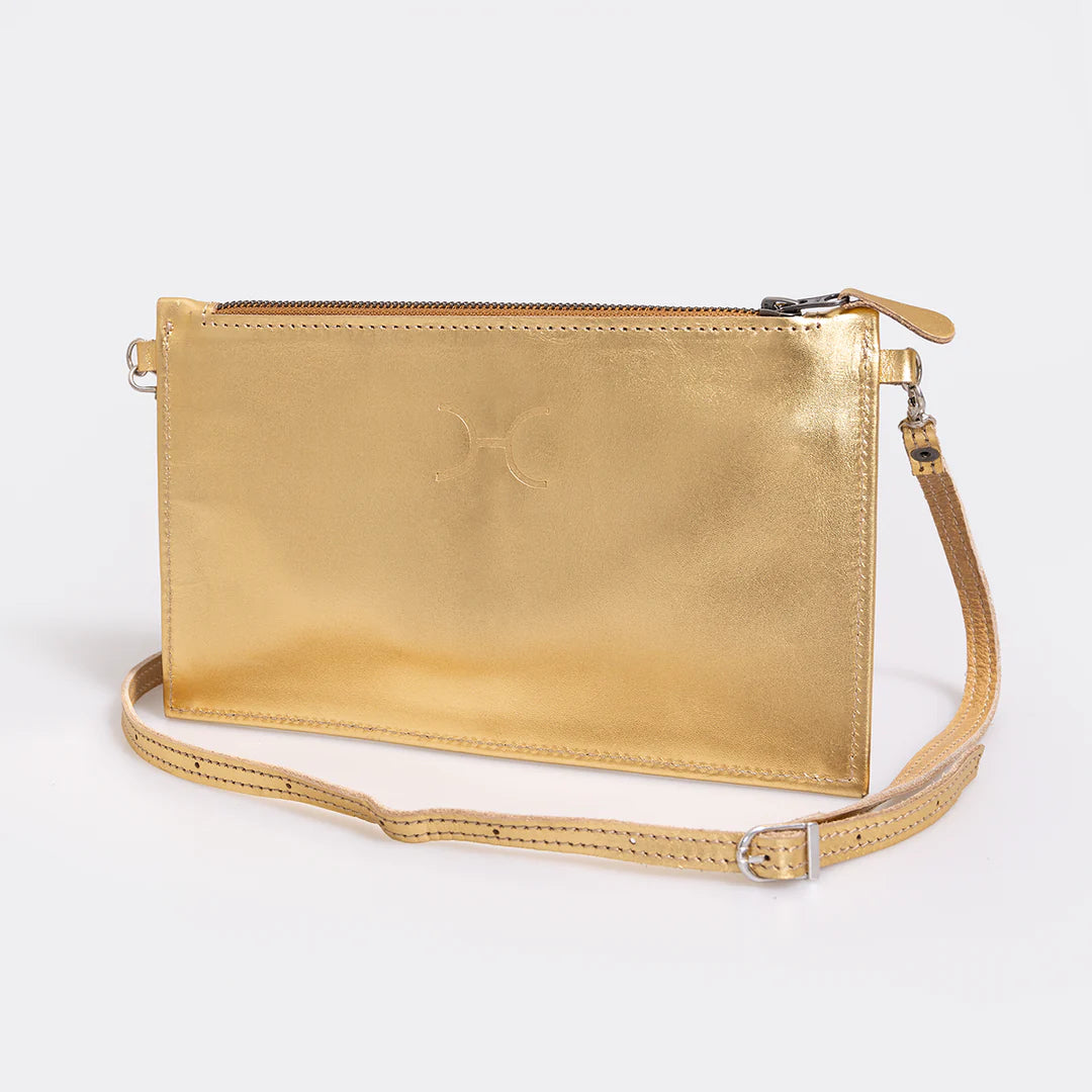 Jaynie Crossbody Sling Electric Gold Leather