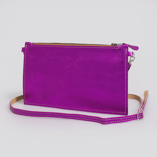 Jaynie Crossbody Sling Electric Pink Leather