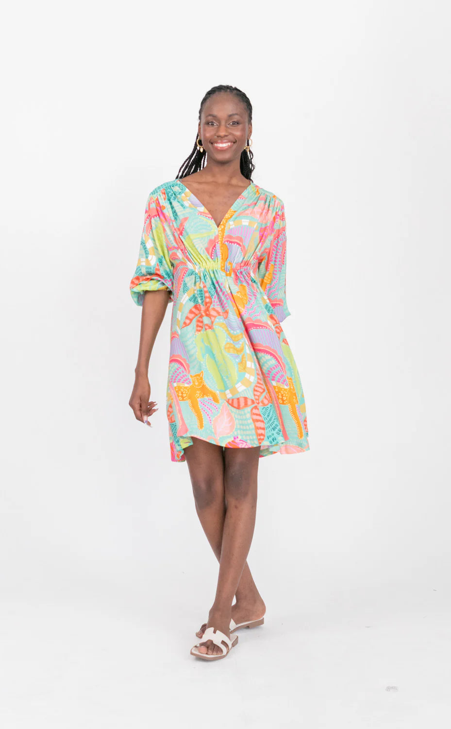 Arniston Short Dress Blue Tiger