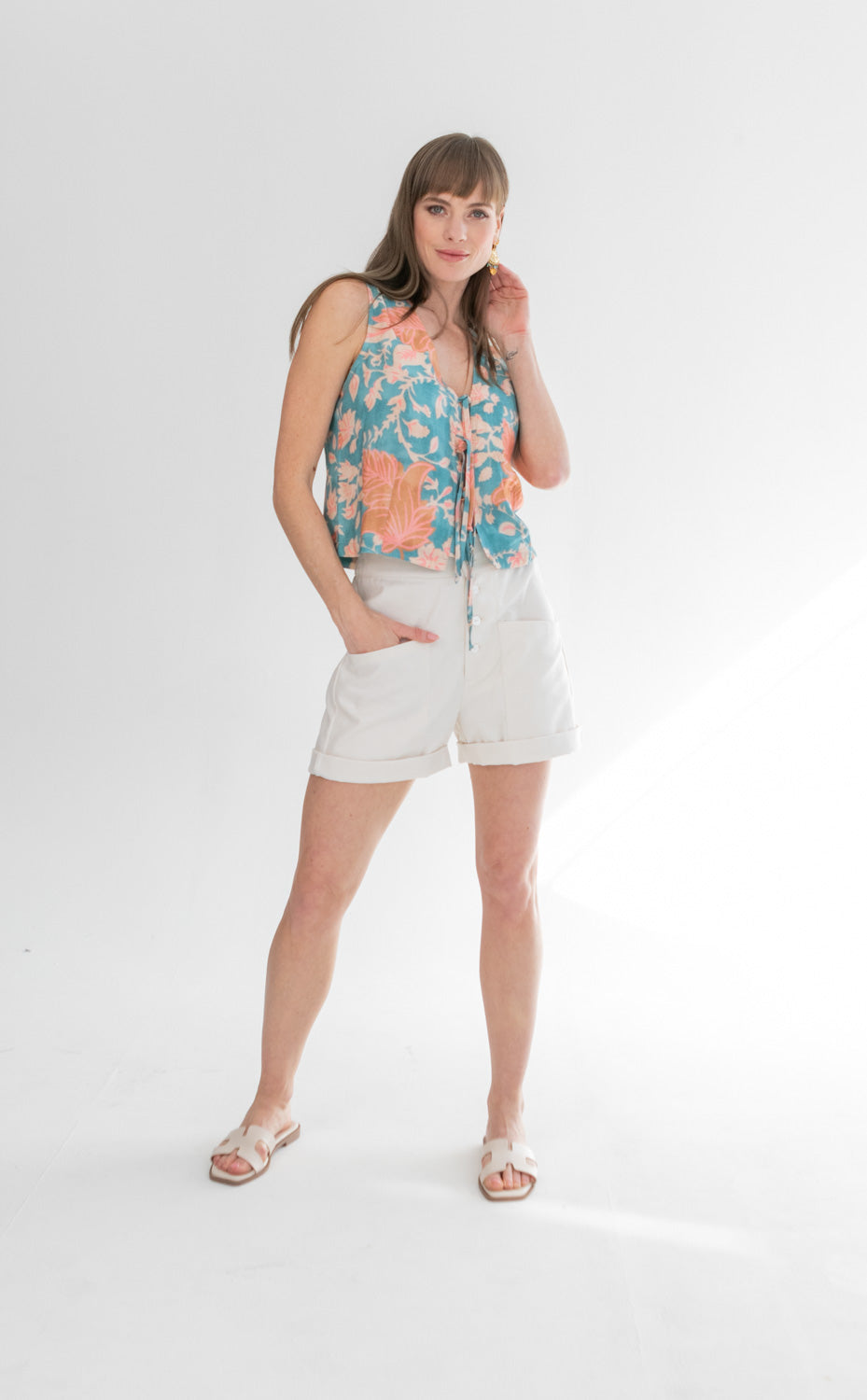 Wilson Waistcoat Blue & Pink Flower