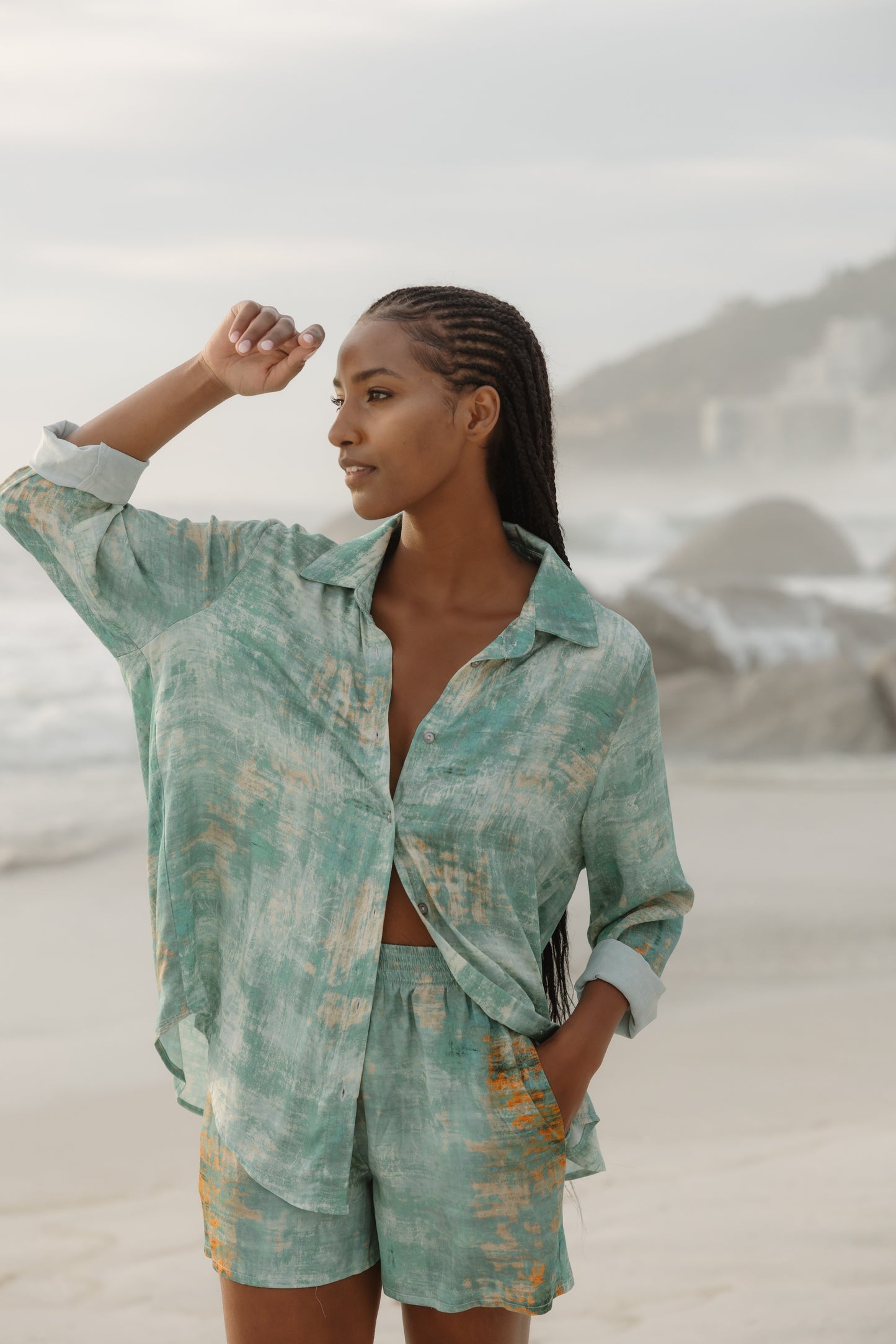 Santorini Boyfriend Shirt Seagreen