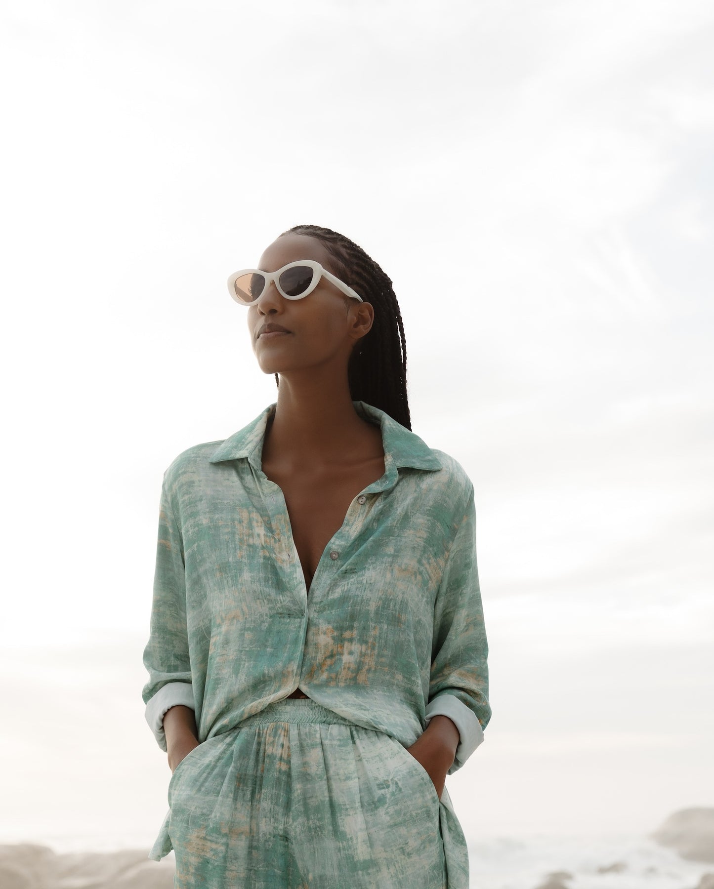 Santorini Boyfriend Shirt Seagreen