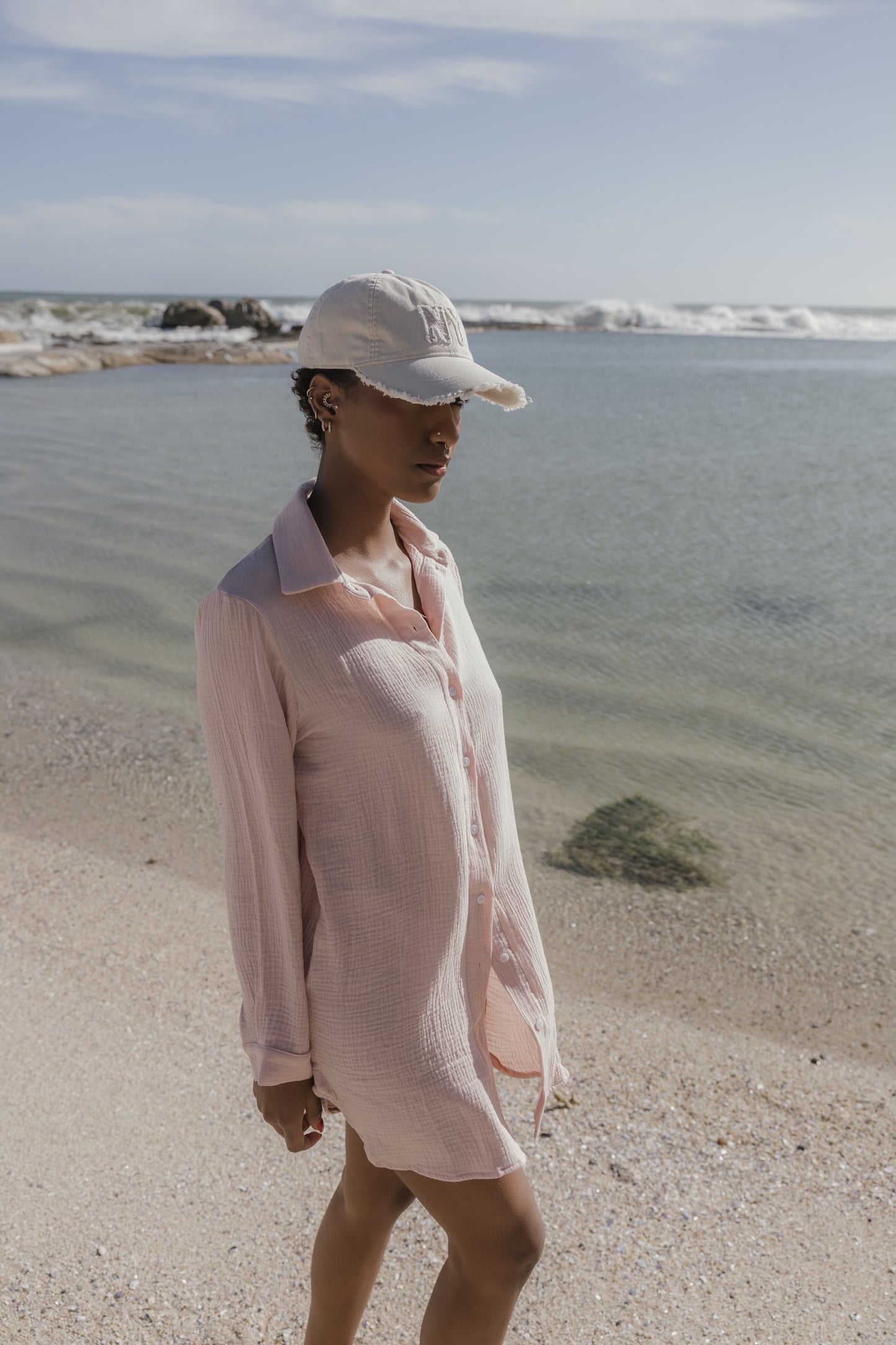 Long Beach Shirt Pink Palm