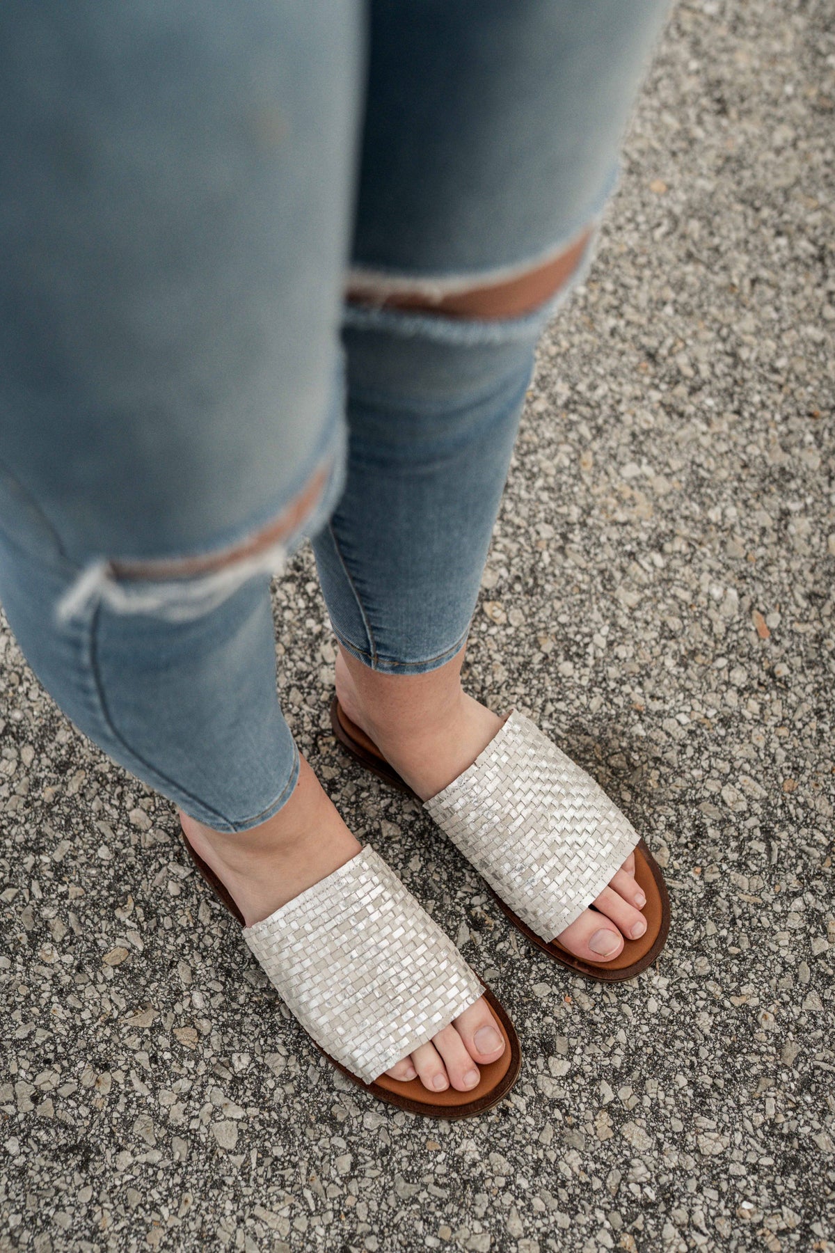 Cyrus Sandal Silver Plait