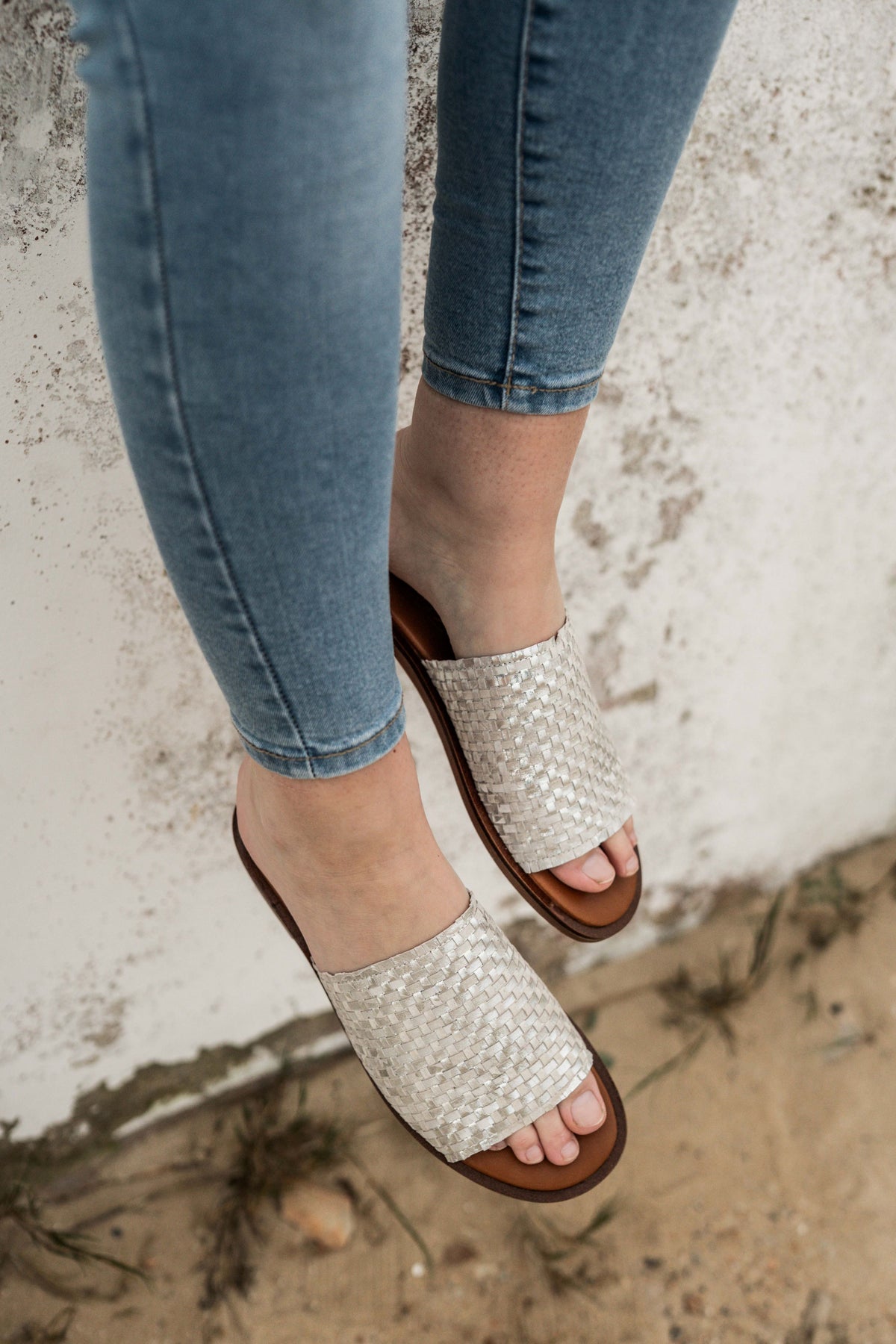 Cyrus Sandal Silver Plait