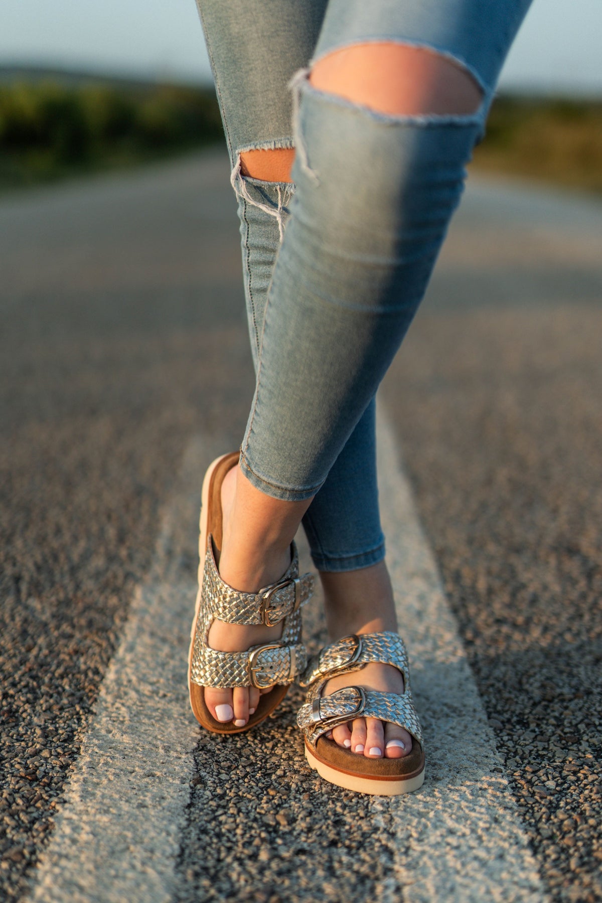 Hudson Sandal Rise Gold Woven