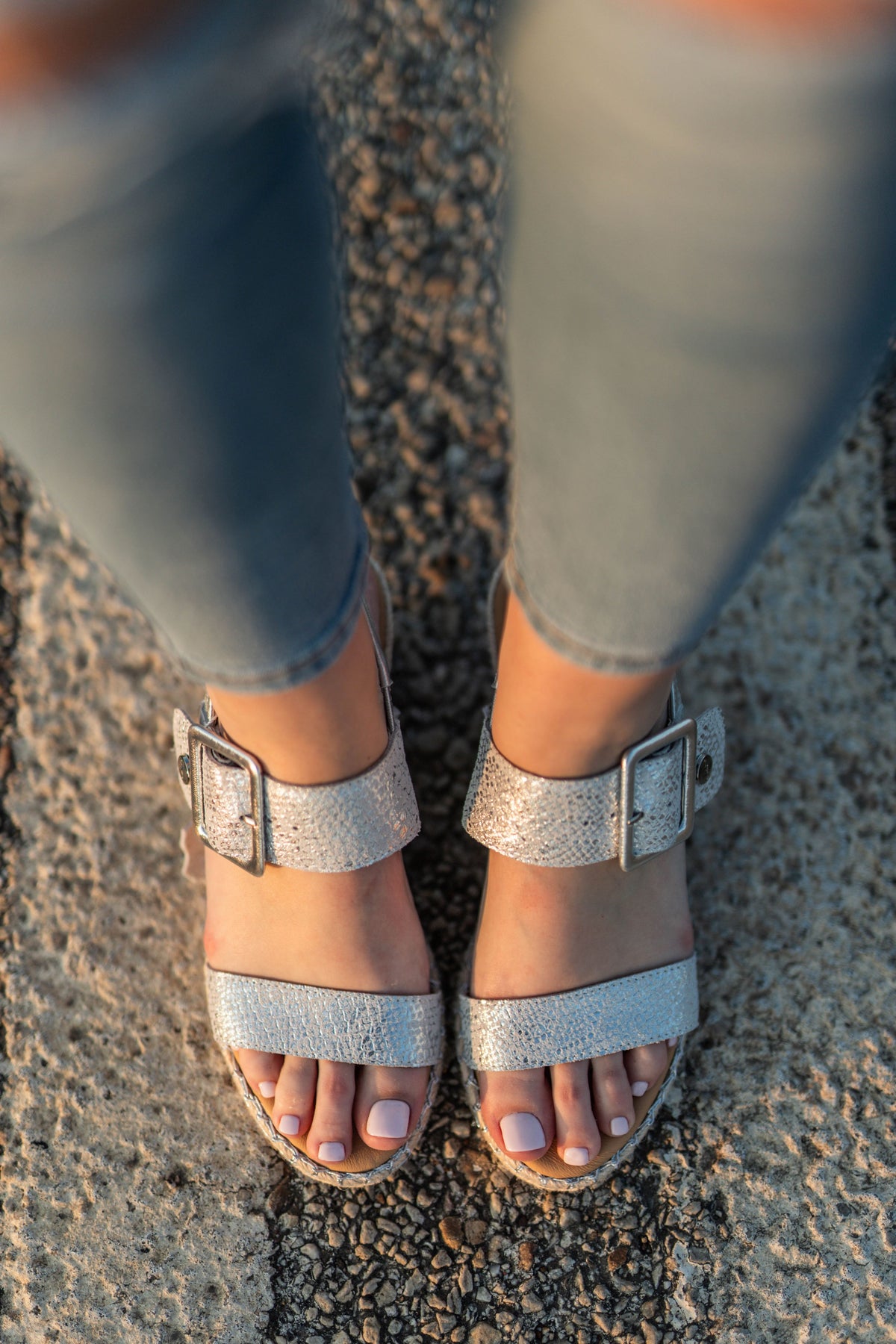 Phoebe Wedge Silver Snake