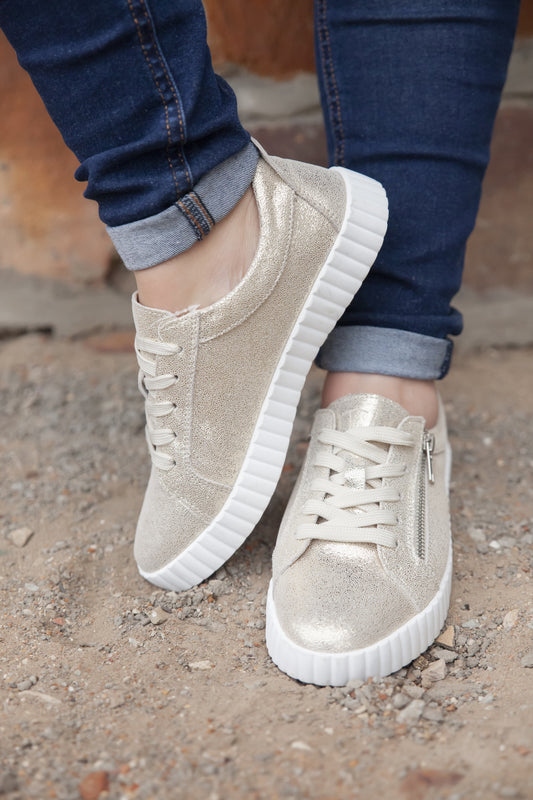 Valentina Sneaker Gold Shimmer