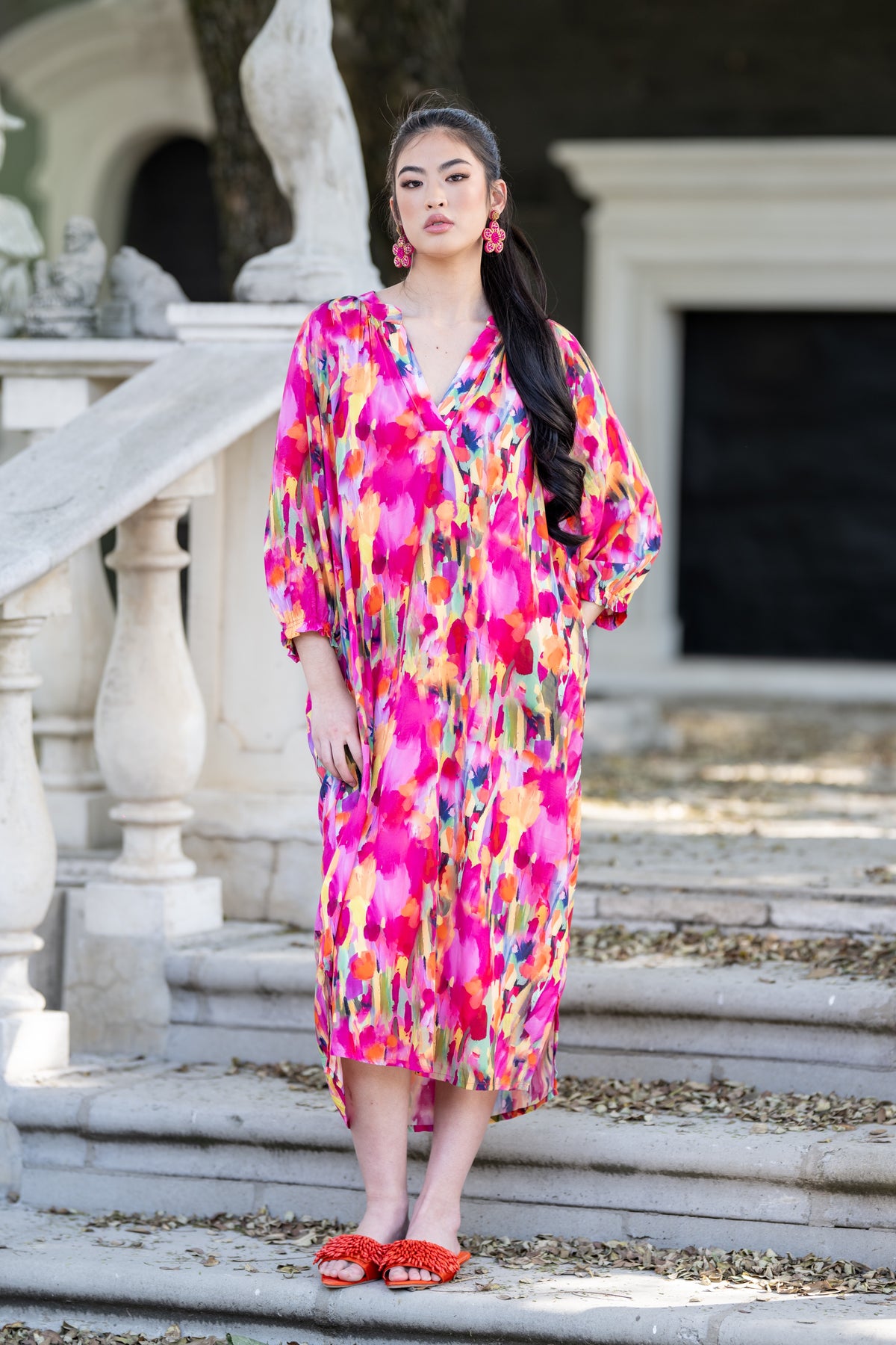 Bougainville Dress Sunset Splash