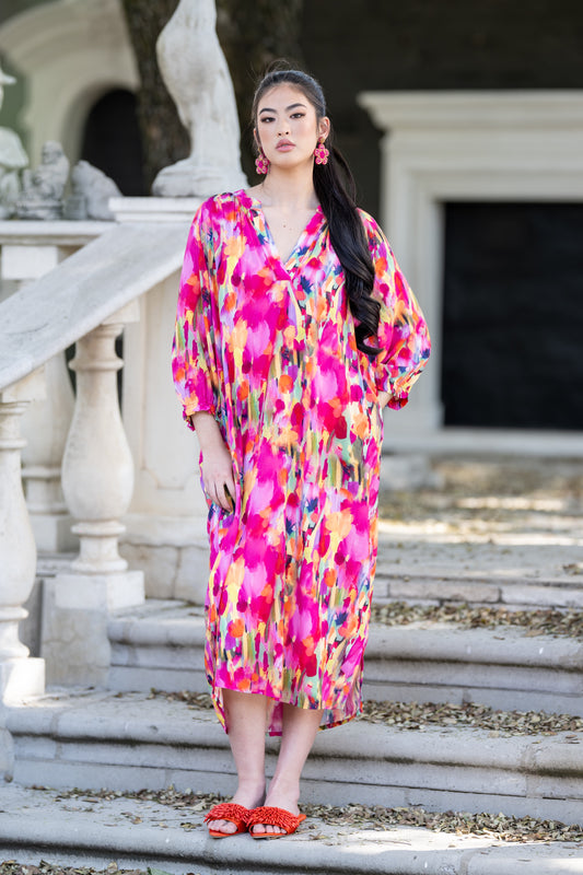 Bougainville Dress Sunset Splash