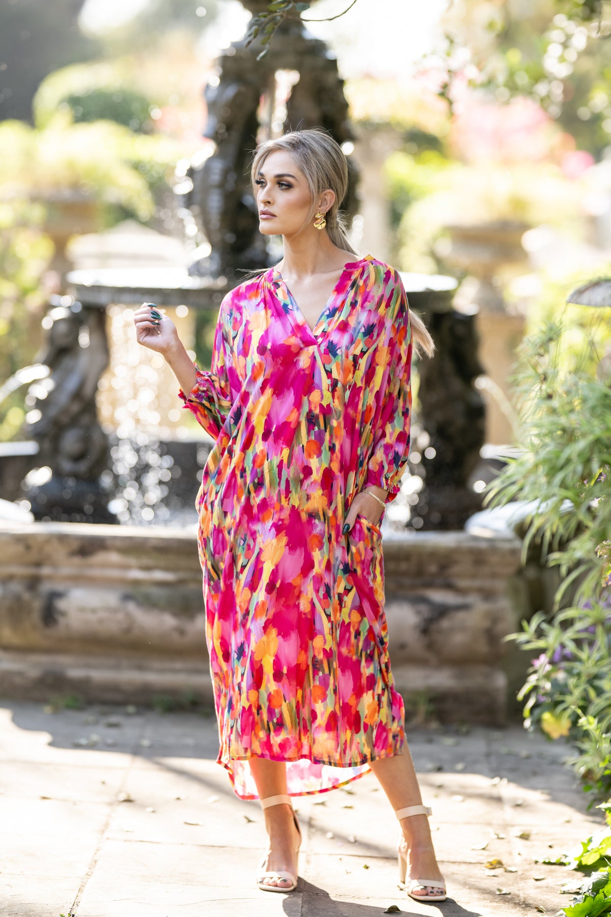 Bougainville Dress Sunset Splash