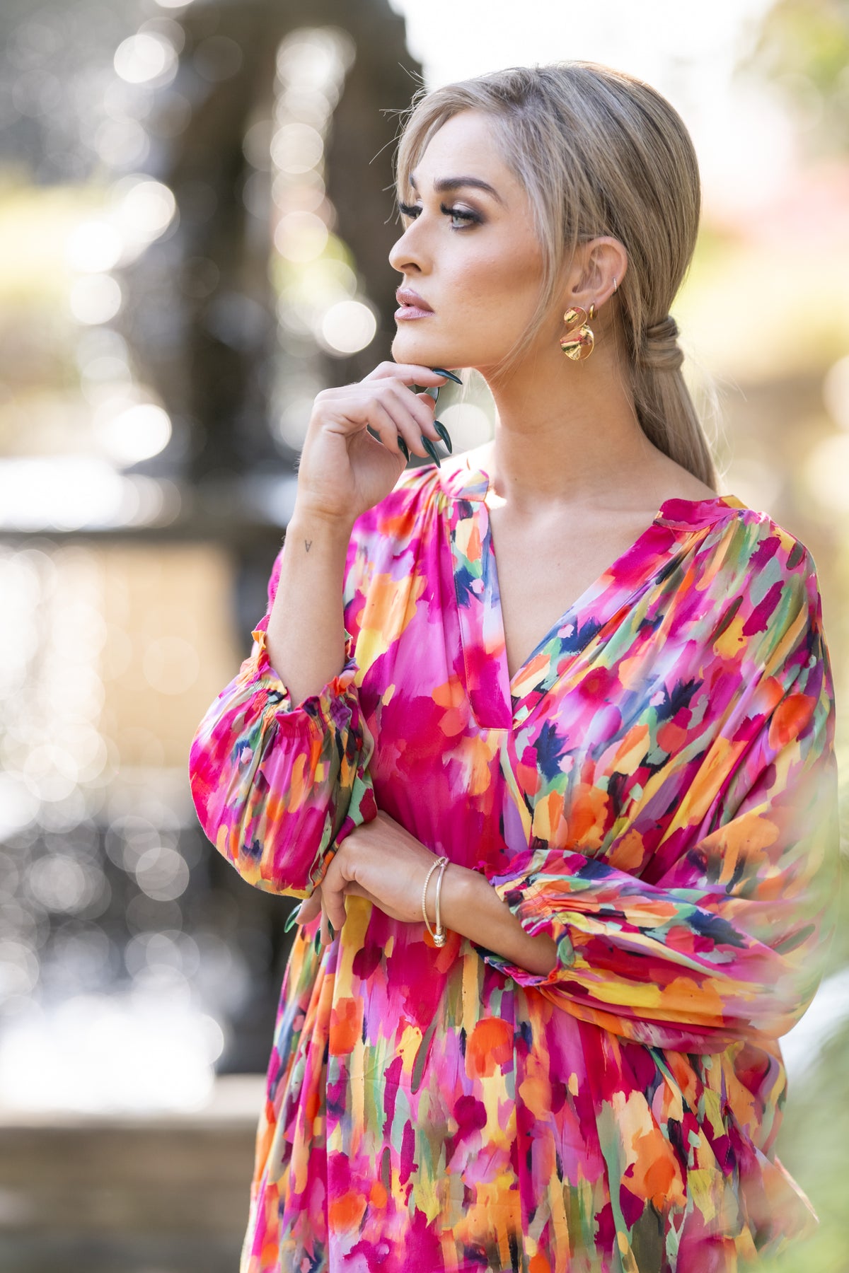 Bougainville Dress Sunset Splash