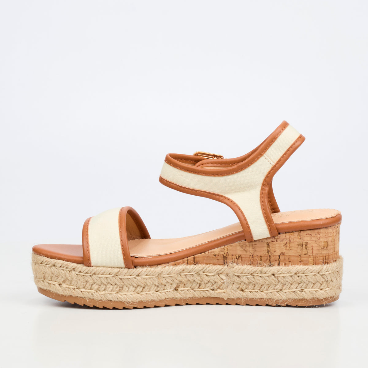 Steffi Wedge Sandals Cream/Tan