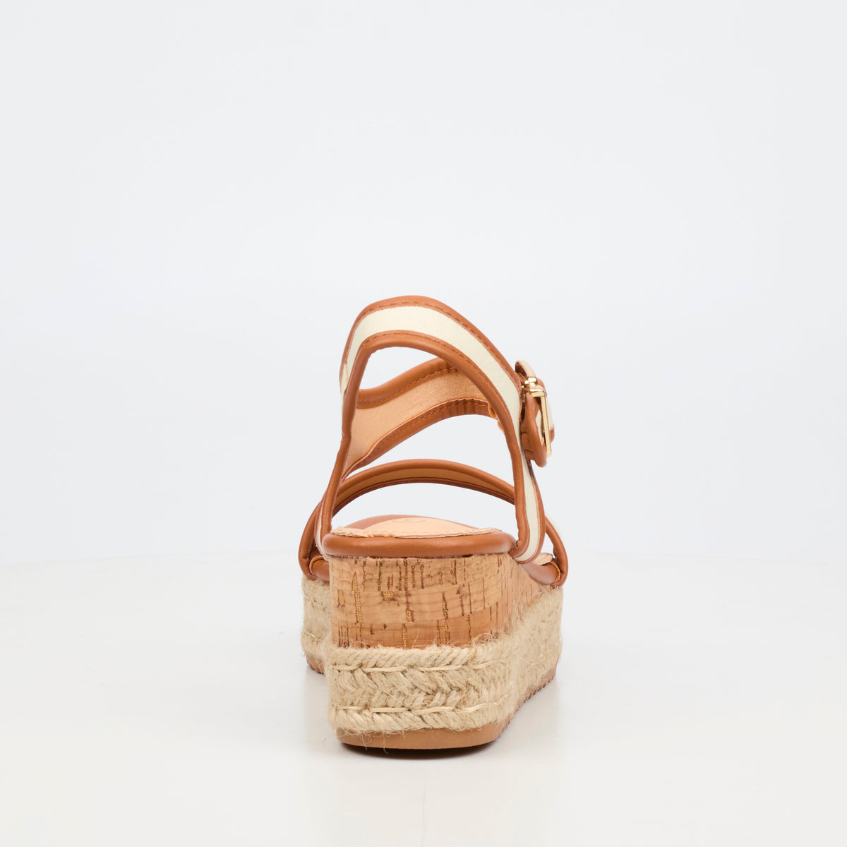 Steffi Wedge Sandals Cream/Tan