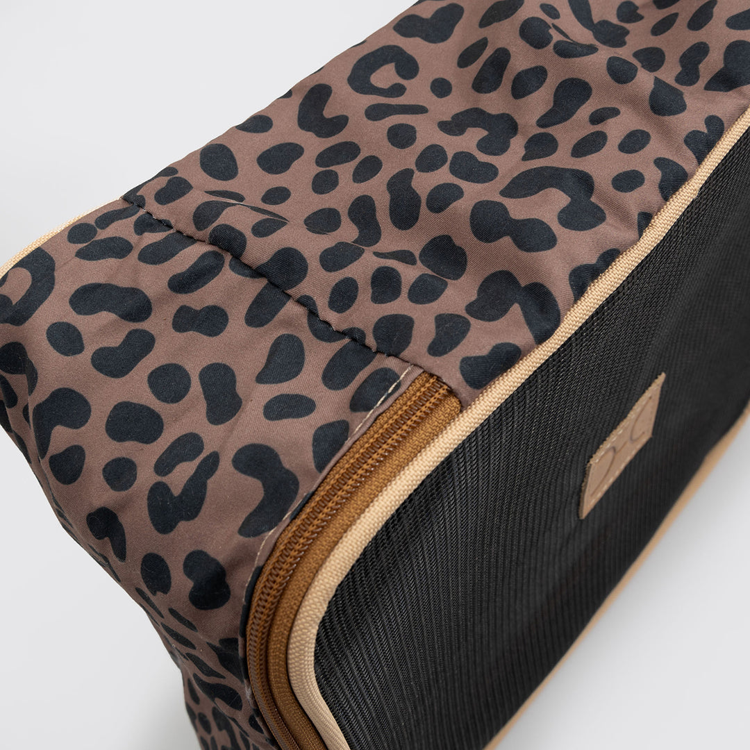 Travel Luggage Organizer Pods Cheetah Coffee